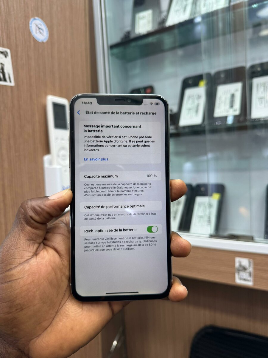 11 pro max 64Go Message écran