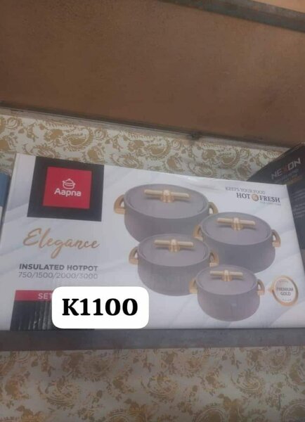 insulated hotpot, 4pcs, black, aapna