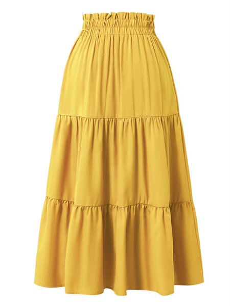 Jupe longue jaune bohème