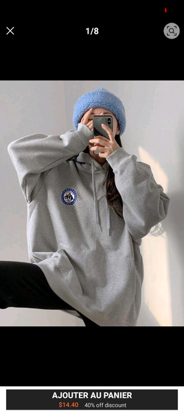 Sweat à capuche unisexe gris