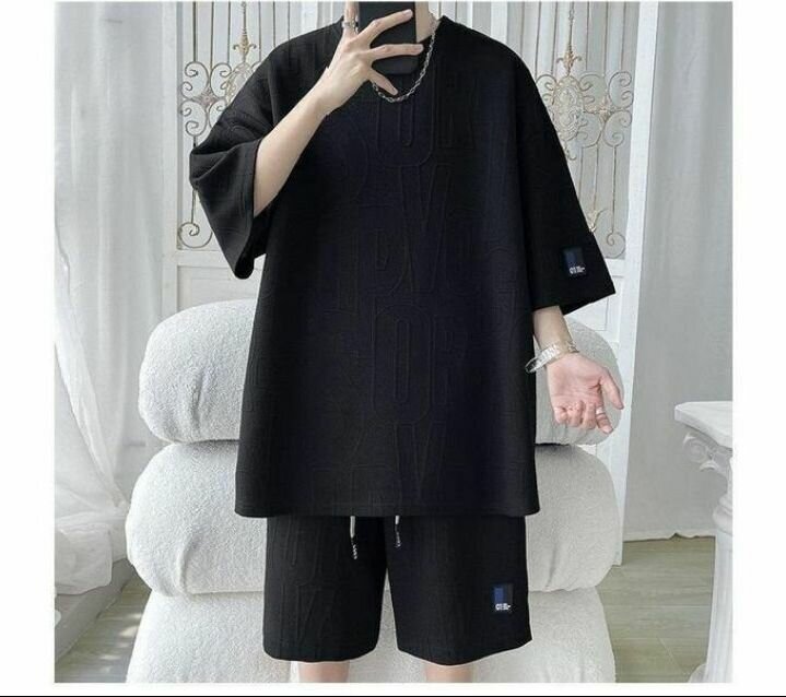 Ensemble décontracté noir unisexe