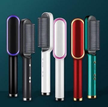 Hair straightener brush