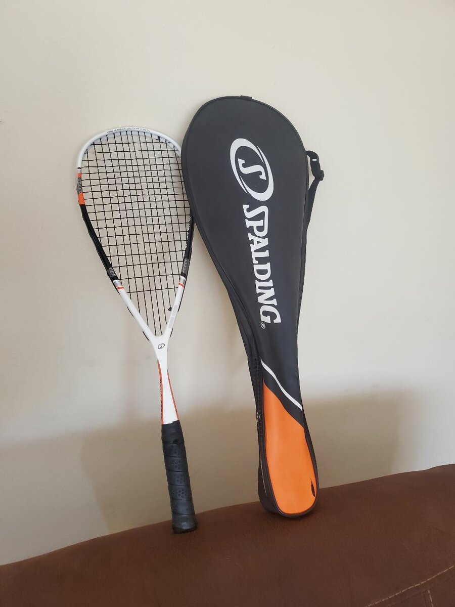 Squash racket and bag