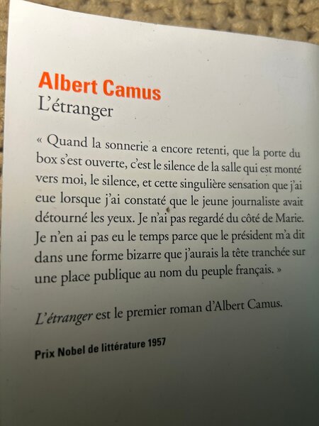 L'étranger par Albert Camus