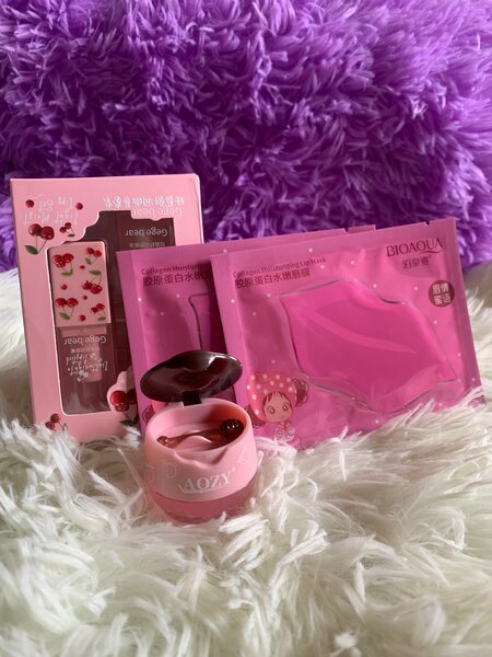 Ensemble soin lèvres cerise