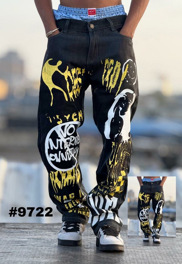 Jeans noir street art homme