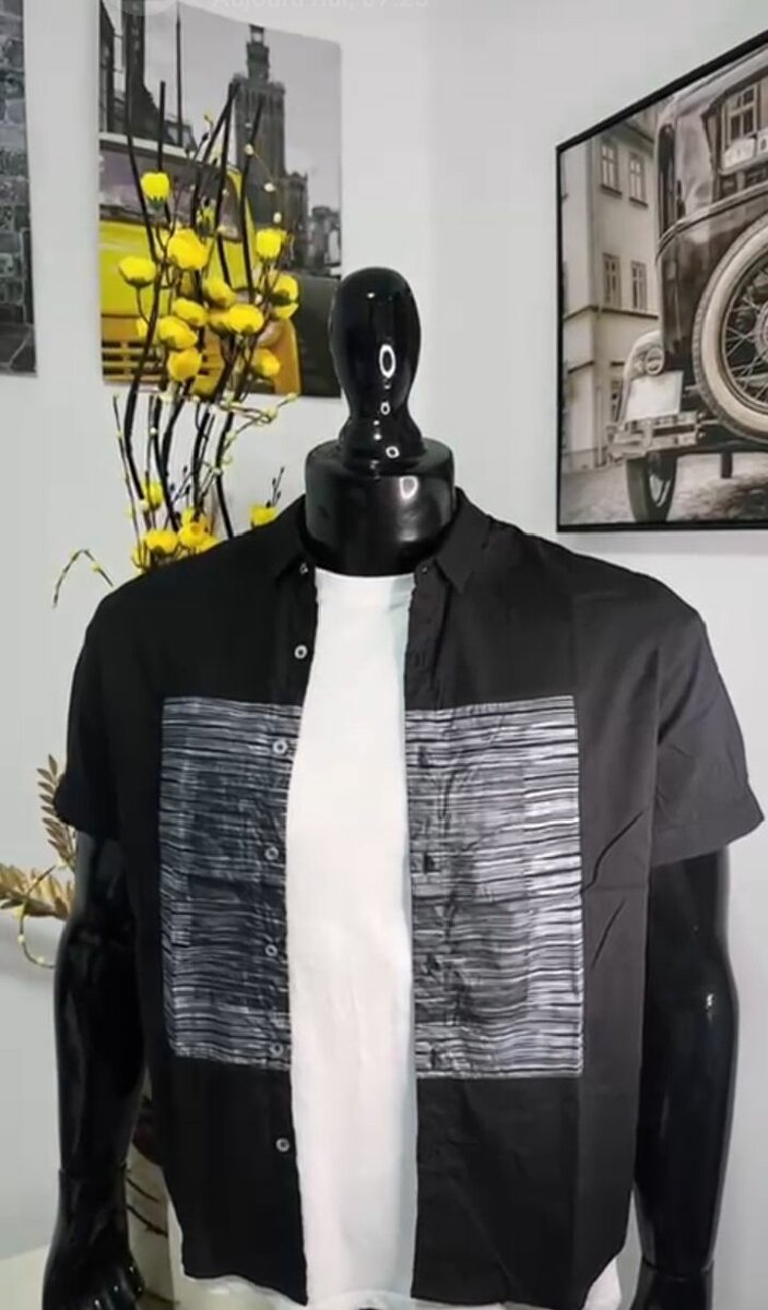 Chemise noire élégante homme