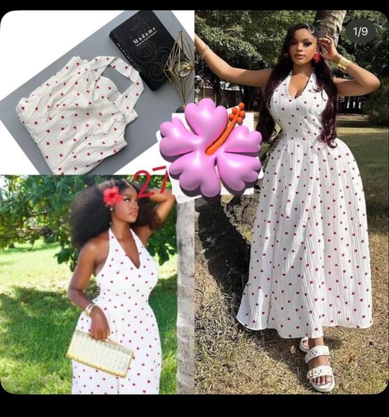 Robe longue à pois élégante