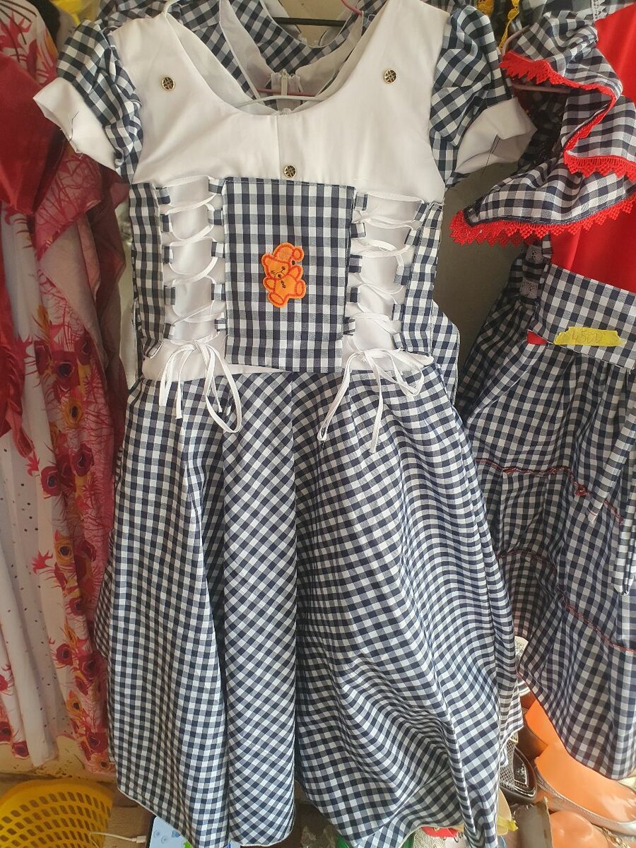 Robe Enfant Carreaux Bleu