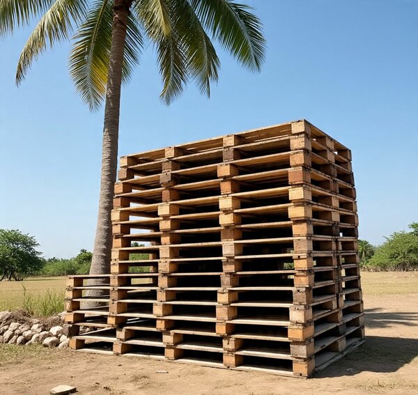 Palette en bois résistante empilable