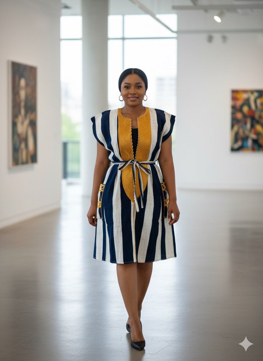 Robe africaine rayée élégante