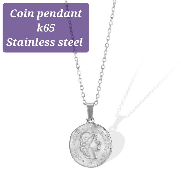 Silver coin Necklace