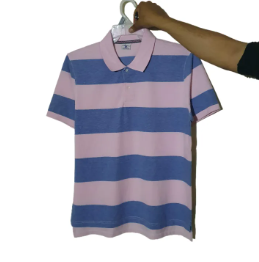 Premium Quality Polo T-Shirt for Men's, Pink Blue Polo Shirt
