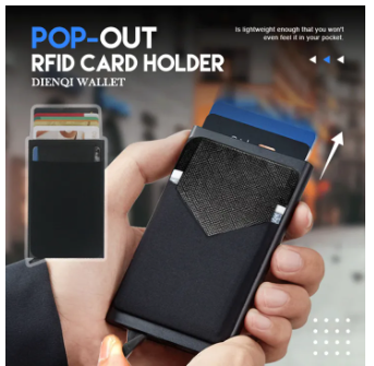 Automatic Metal Pop Up Card Holder Wallet for Men and Woman Slim wallet Small Card holder