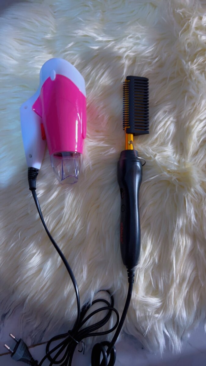 Hot comb and medium hair dryer