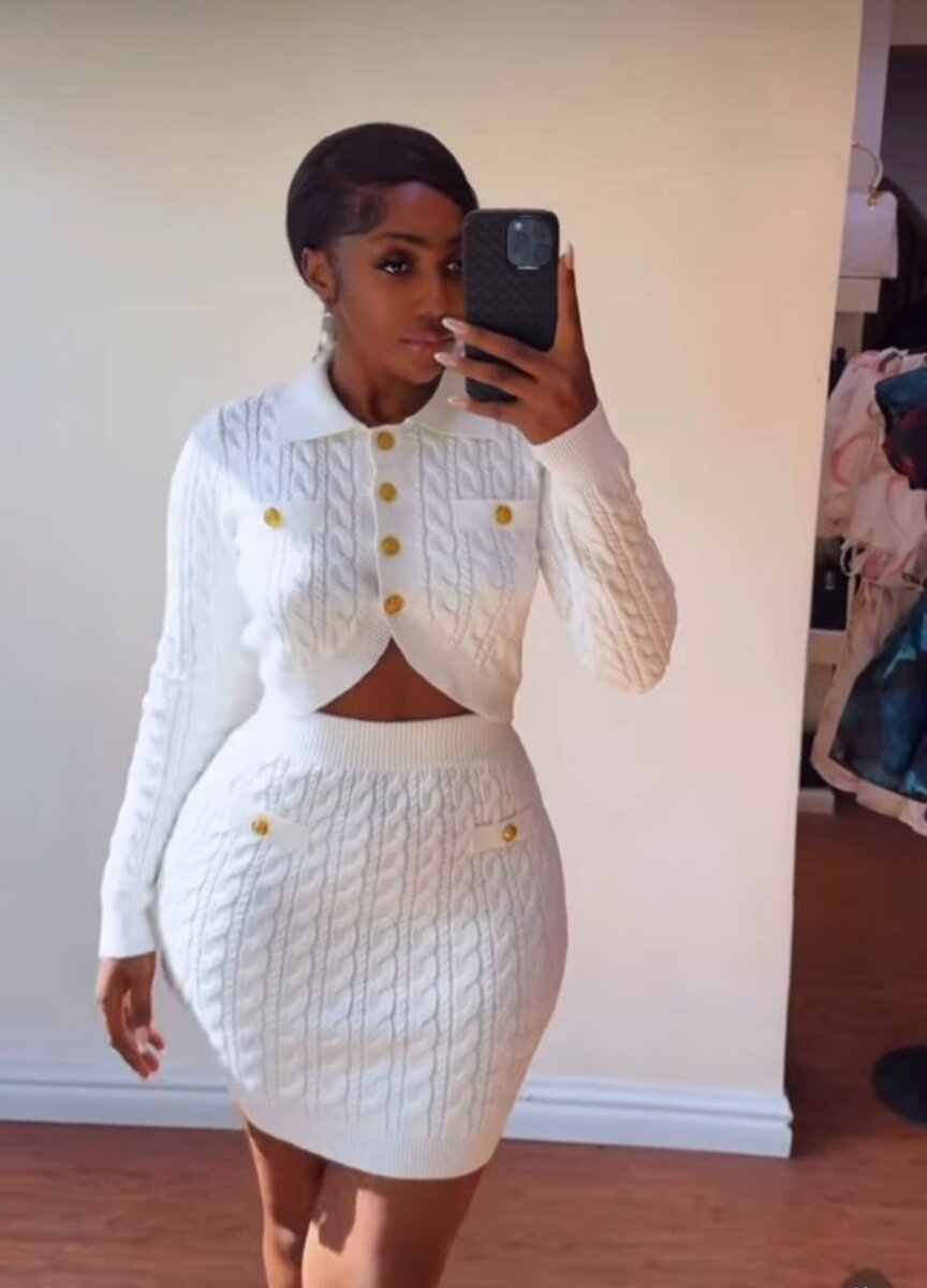 Ensemble en maille blanc élégant