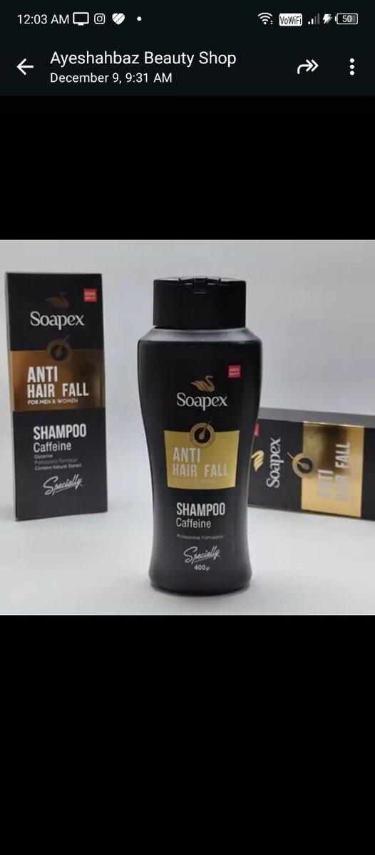 Shampoo  Anti Hair fall Soapex, Black series'