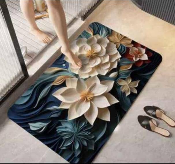 Tapis de bain floral antidérapant