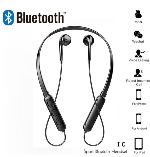 Bluetooth headset neckband for Android and iPhones
