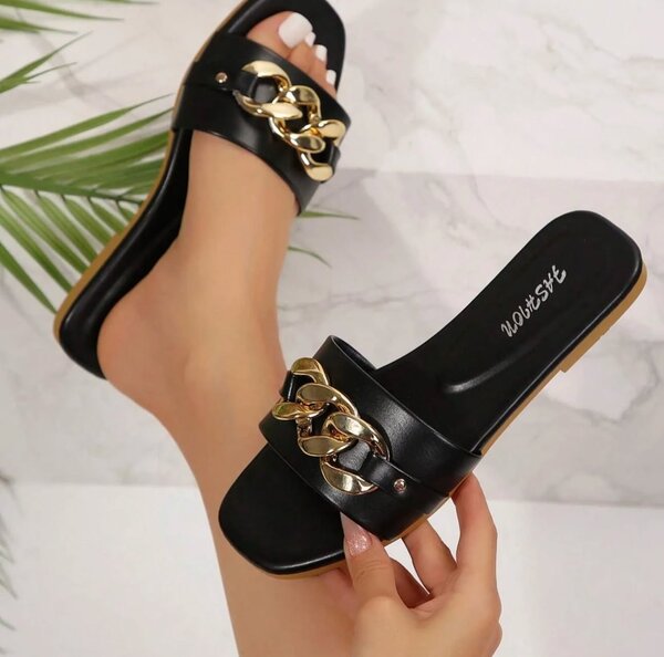 Gold detail sandals