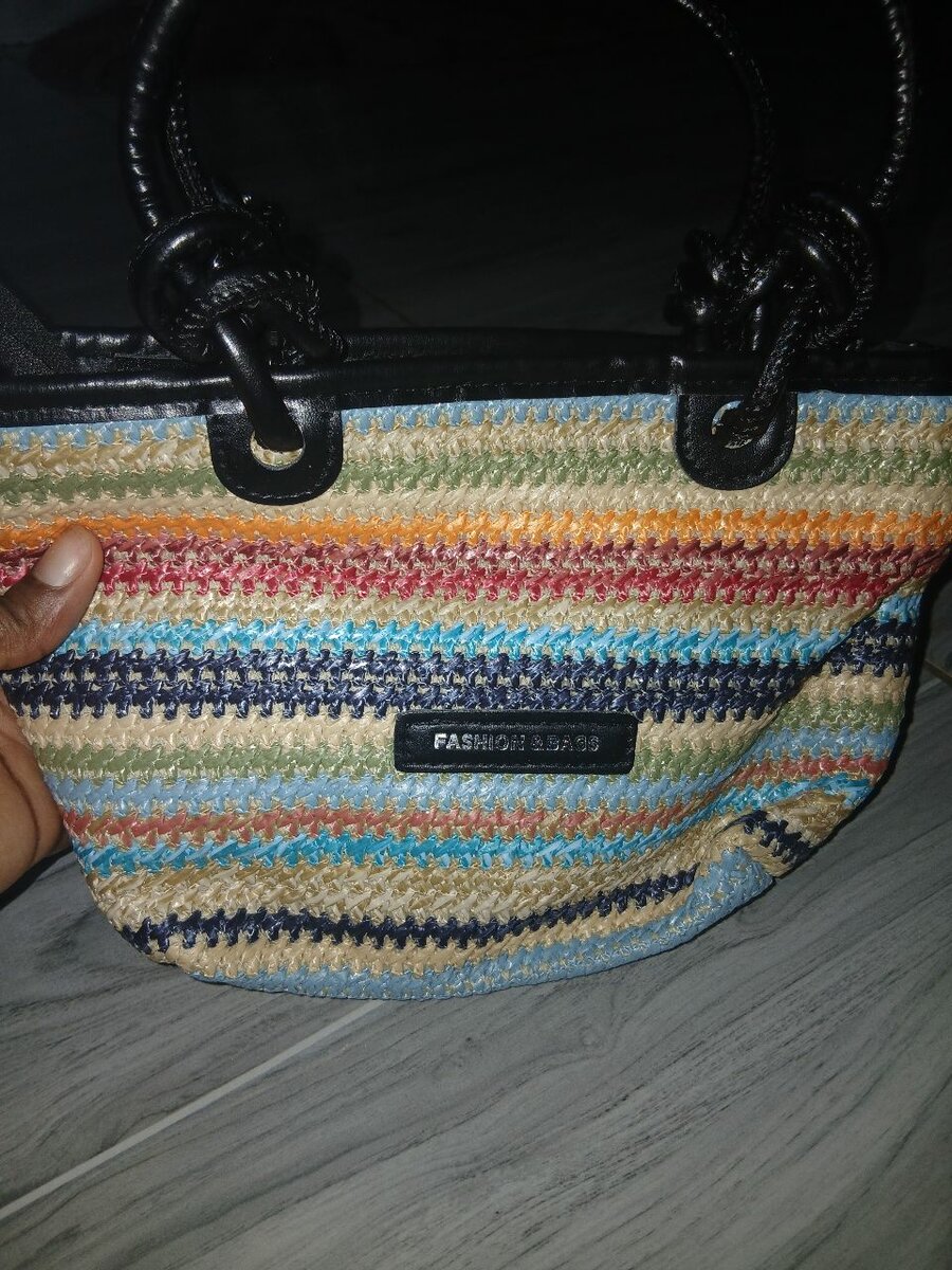 Sac en paille multicolore