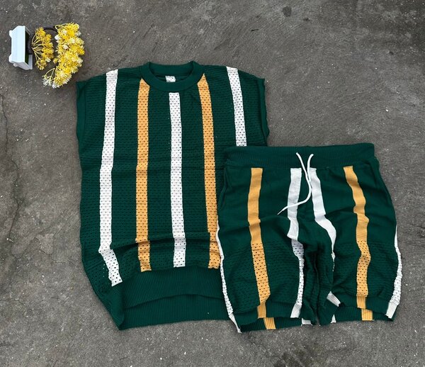 Ensemble Vert Rayé Sportif