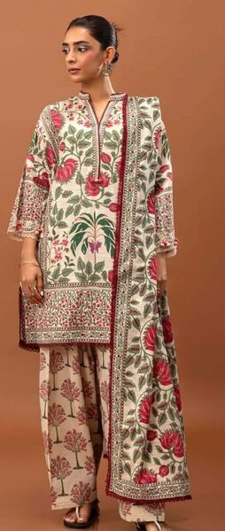 3 piece khaddar unstitched suit
