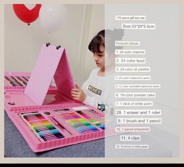 176pcs Kids Drawing and Coloring Set