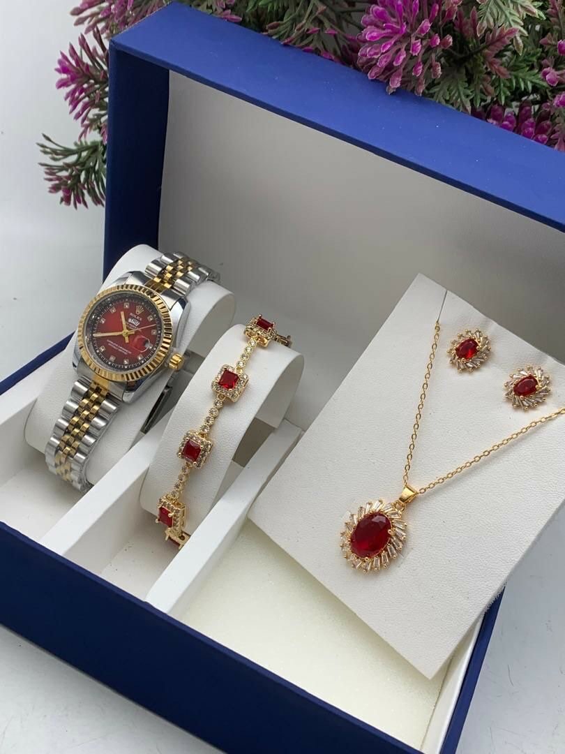 LADIES SET DW, HERMES WATCH WITH BRACELET AND EARRINGS