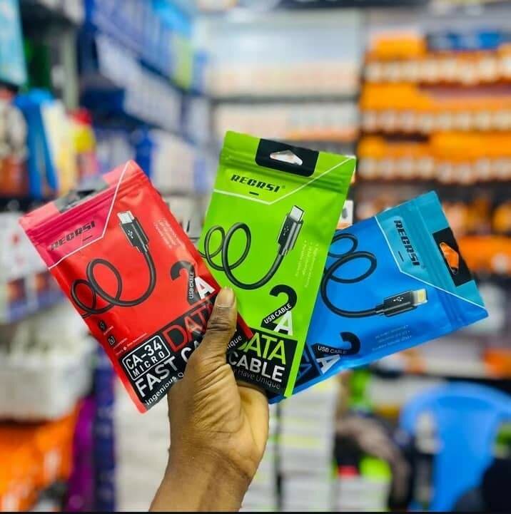 Iphone, type C and flat pin charging cables