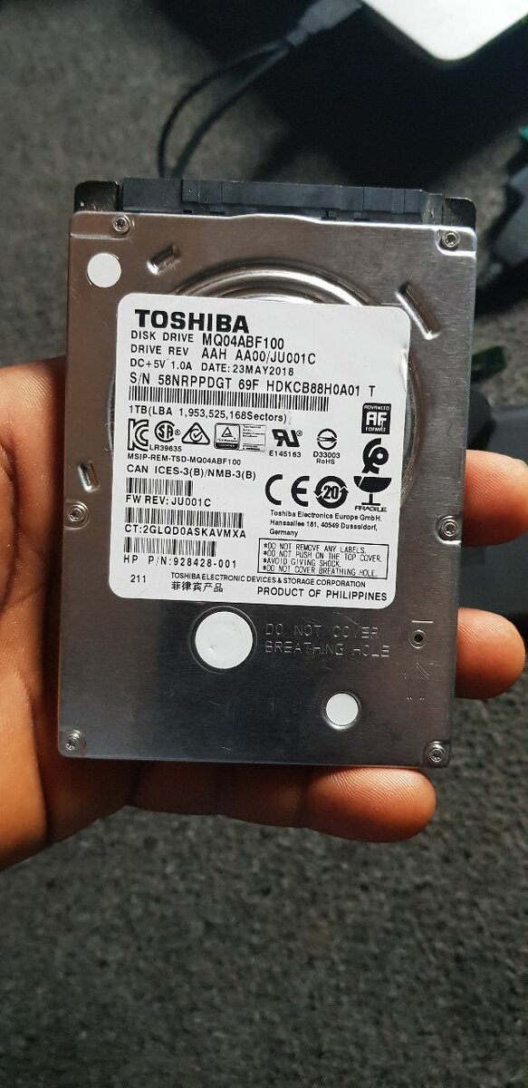 Toshiba 1TB Hard disk drive