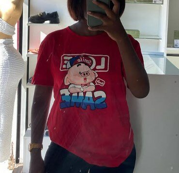 Red T-shirt with print