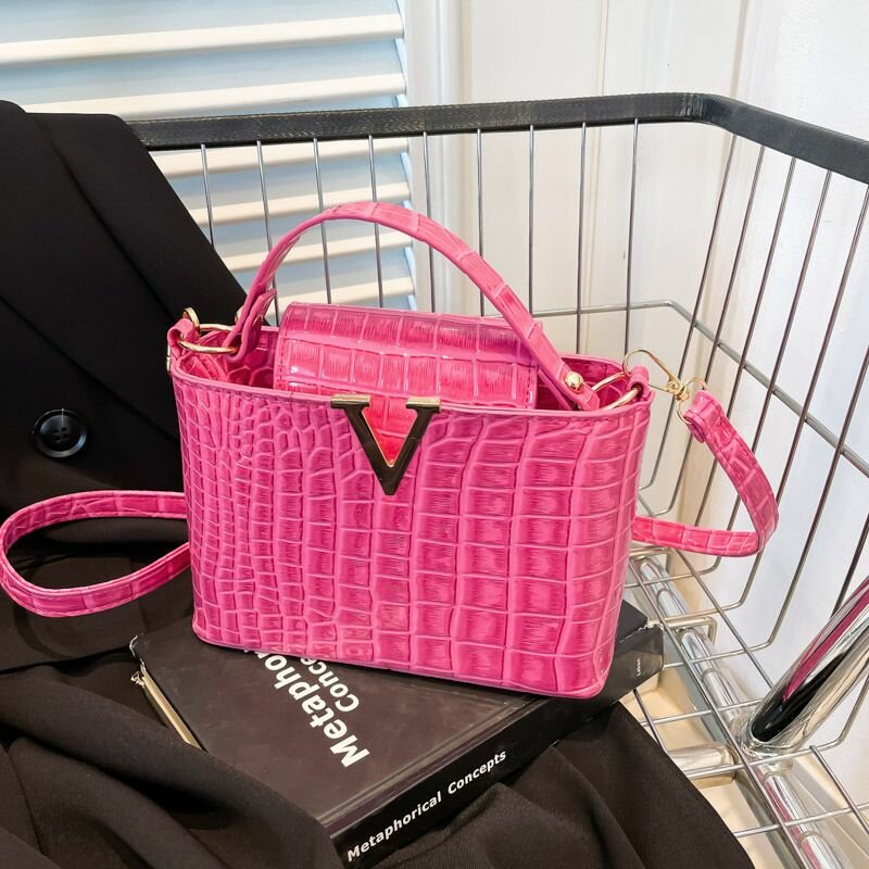 Sac à main en cuir crocodile