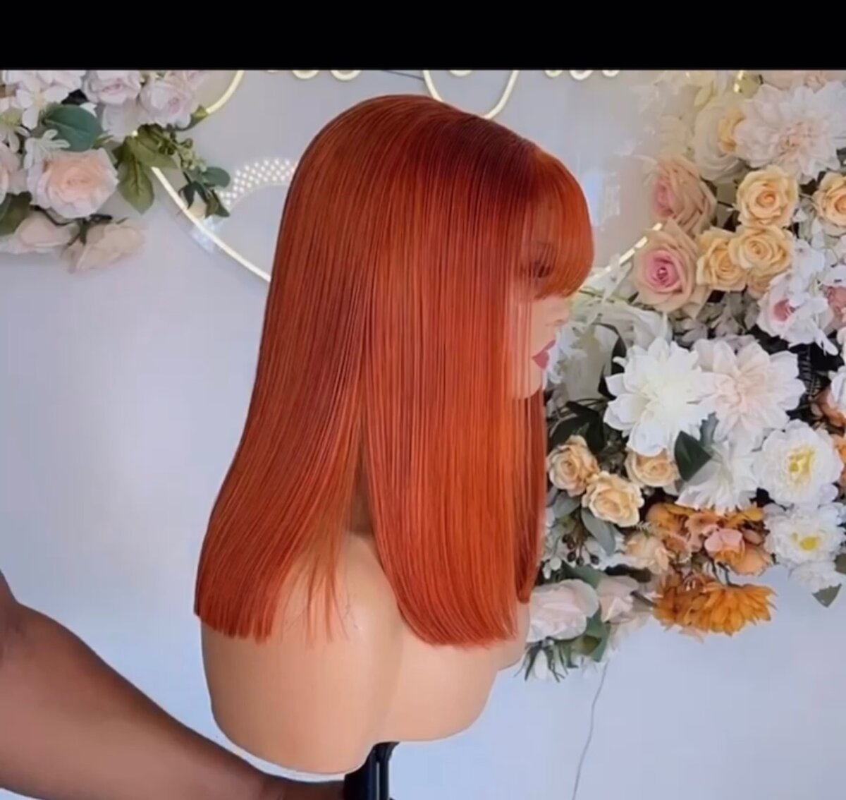 14inch French cut hair orange color