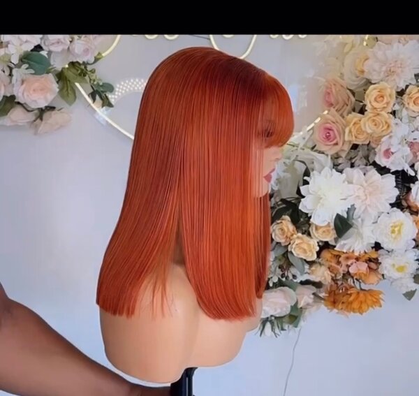 14inch French cut hair orange color