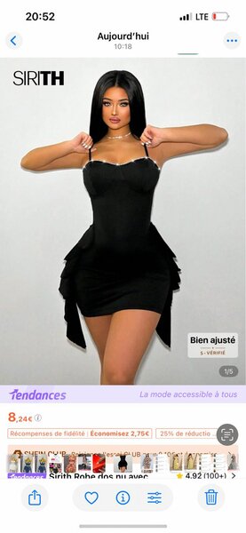 Robe noire élégante ajustée