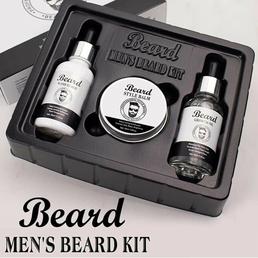 Kit de Barbe pour Homme, Doux, Lisse, Facile à Prendre Soin