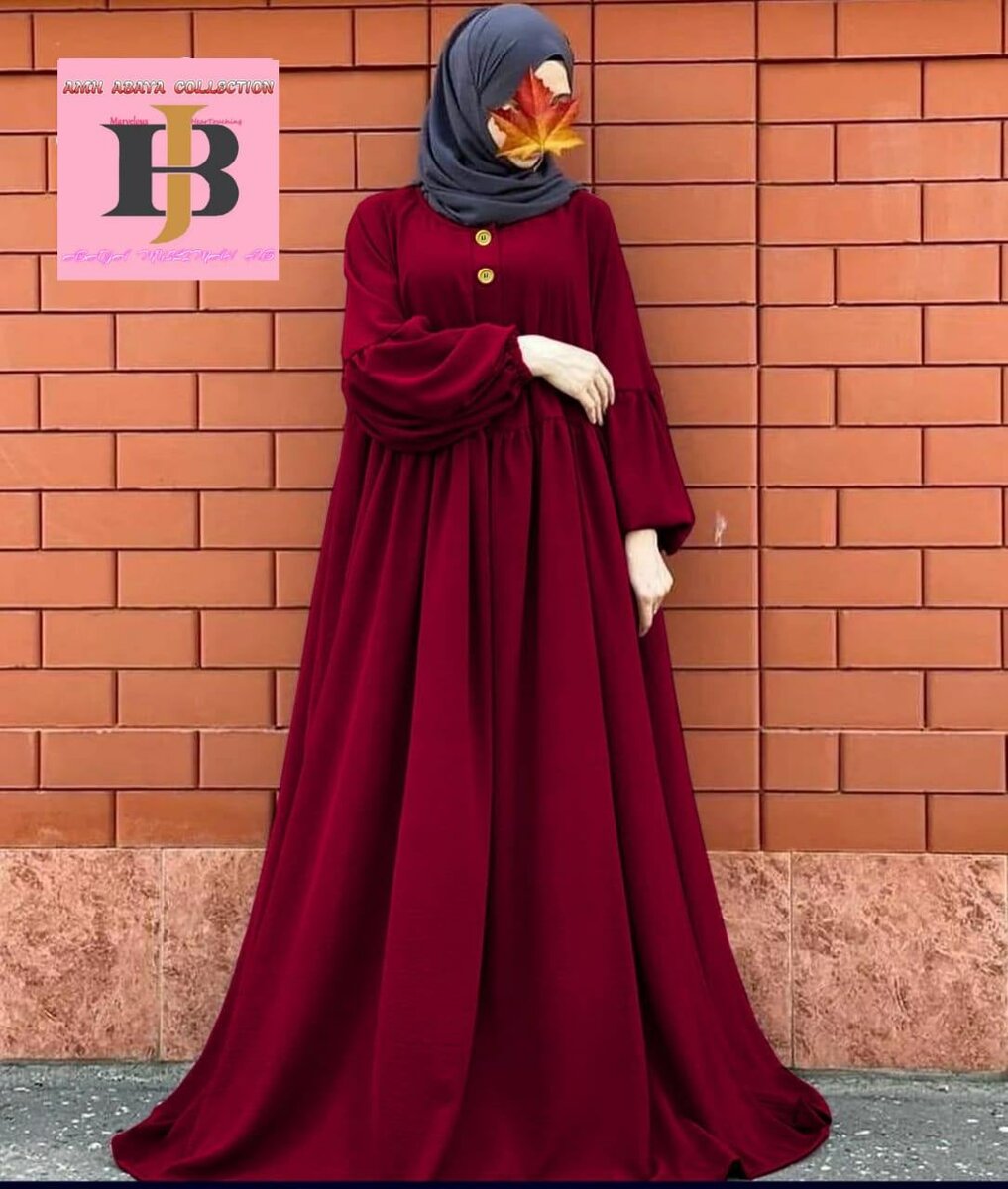 *_  Marble Button abaya
