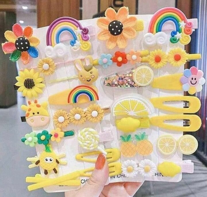 Ensemble de barrettes colorées