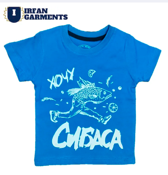 Summer Cotton Jersey Printed Round Neck T-shirt For Boys And Girls 