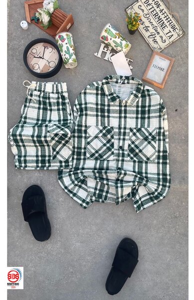 Pyjama femme en flanelle à carreaux