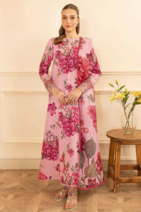 Summer collection lawn fabric unstitch 3 pc