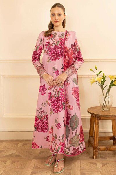 Summer collection lawn fabric unstitch 3 pc
