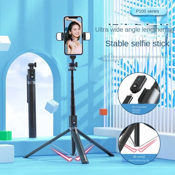 Selfie tripod with double LED and Camera Shutter
