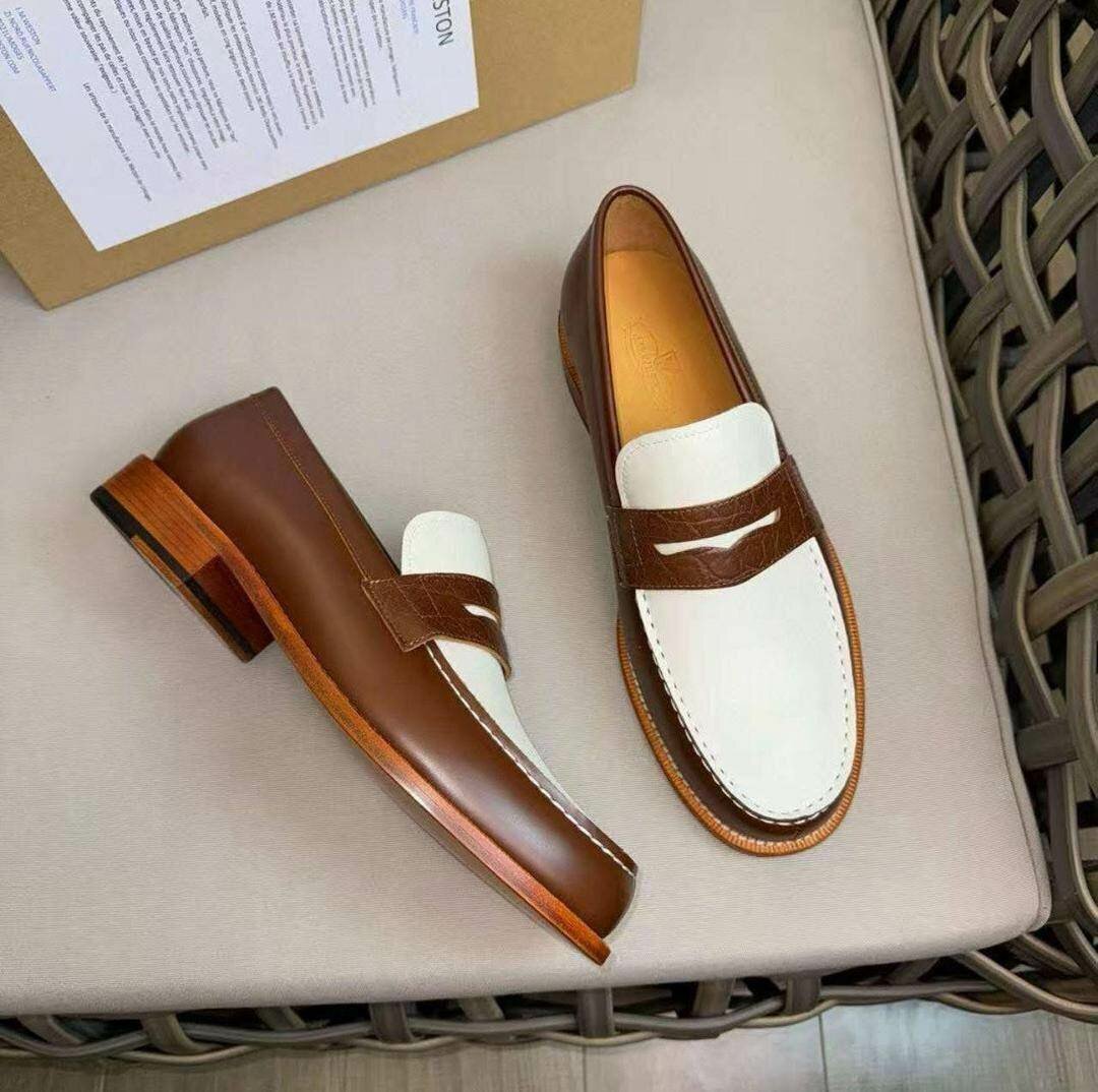 Mocassins en cuir multicolore