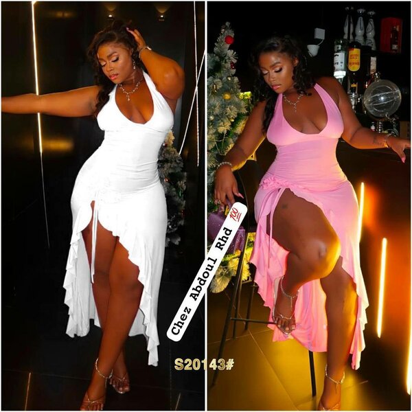 Robe de soirée fendue élégante