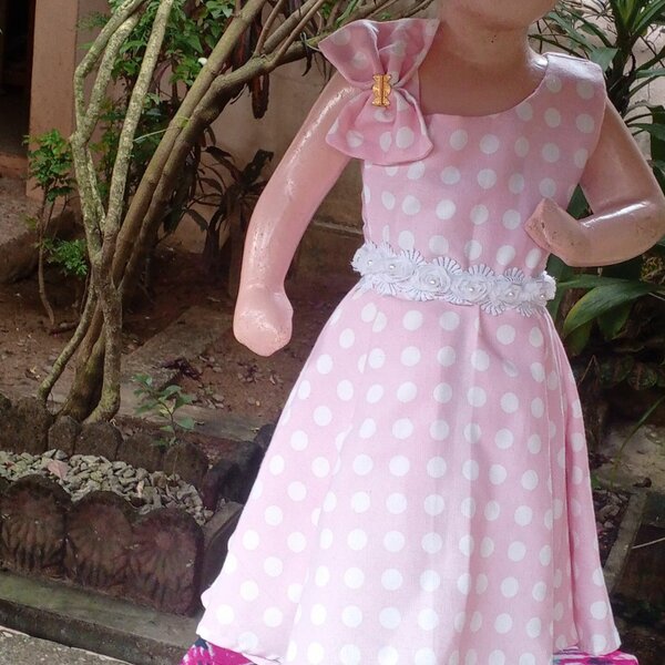 Robe Fille Évasée Rose