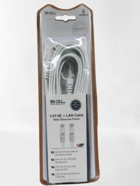 Câble Ethernet plat CAT-5E 5m
