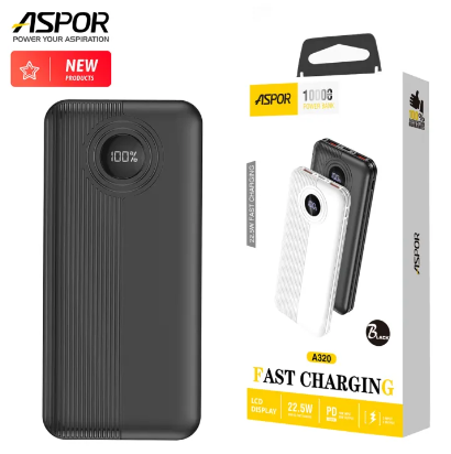 Aspor A320 Power Bank With Display 22.5W PD + QC 3.0 10000 mAh