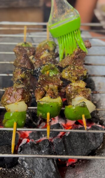 Brochettes de Bœuf avec frite
